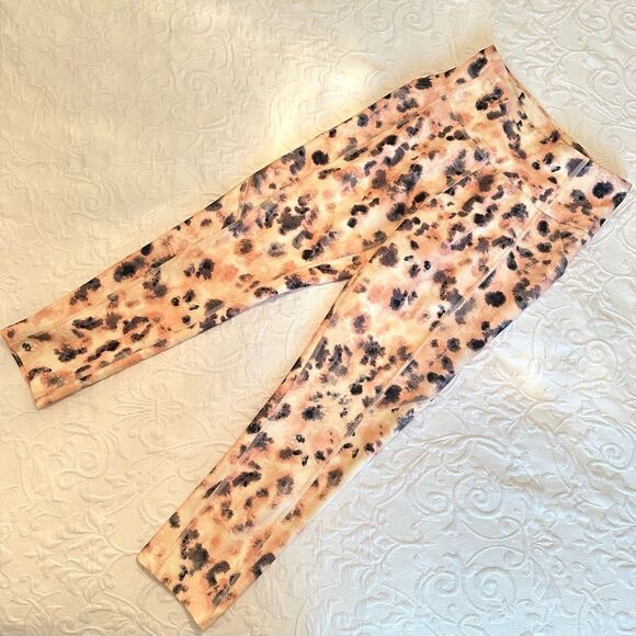 Carson Side Pocket Mid Calf Capri Size Sm HERON CHEETAH TIE DYE - Picture 2 of 14